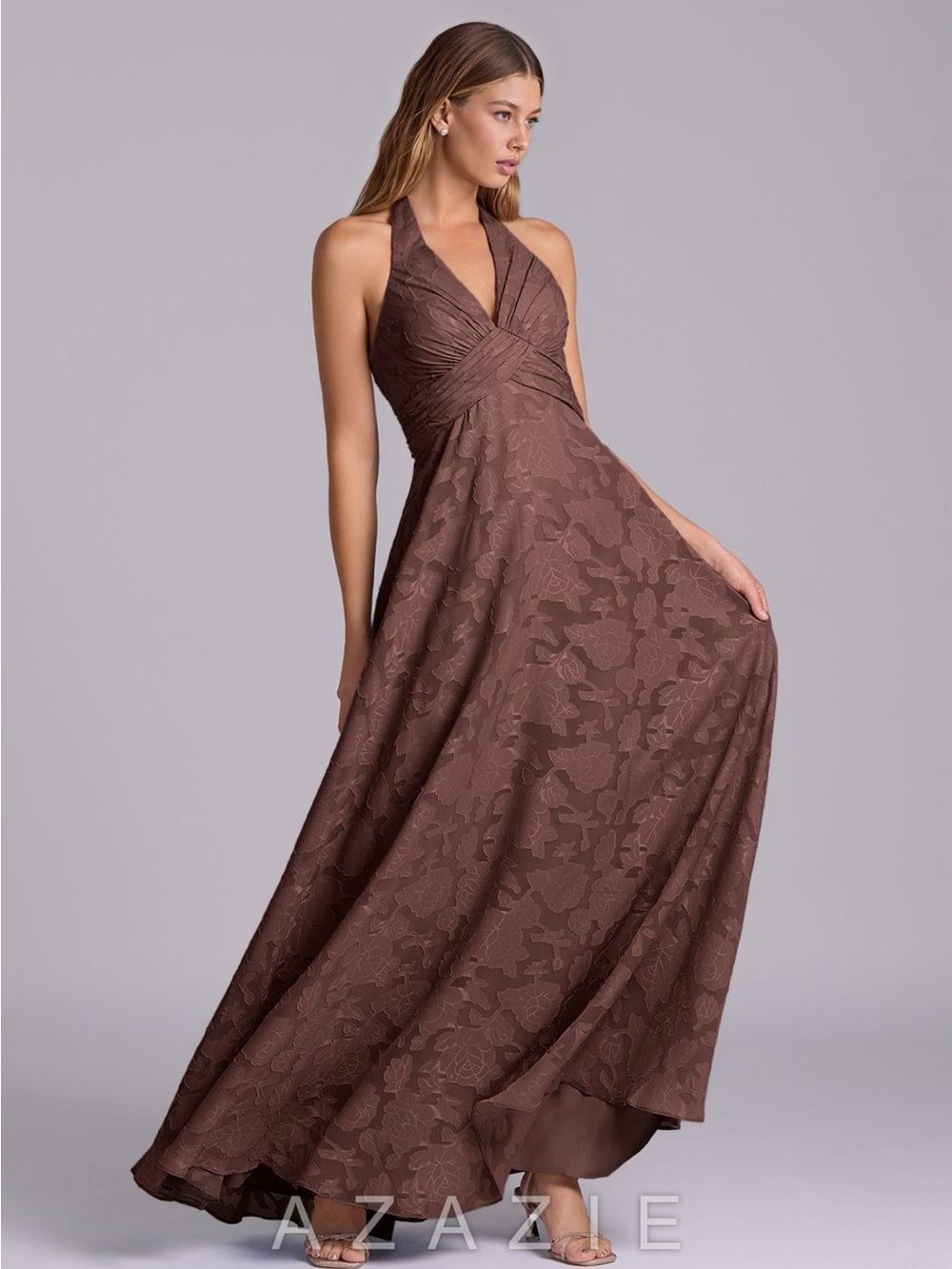 AZAZIE Tessie A-line dress. Espresso. Size A8.